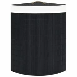 VIDAXL Panier A Linge D'angle Bambou Noir 60 L 9 VIDAXL Panier A Linge D'angle Bambou Noir 60 L -Paris Prix boutique B2CD 4469