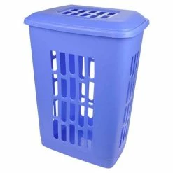Paris Prix Coffre à Linge Plastique 60L Bleu Indigo