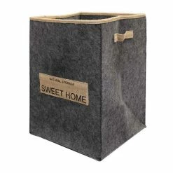 Paris Prix Panier à Linge En Feutrine Sweet Line 45cm Noir