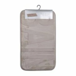 Paris Prix Tapis De Bain Microfibre Relief 45x75cm Taupe -Paris Prix boutique B2CD 4504