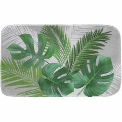 Paris Prix Tapis De Bain Microfibre Amazonica 45x75cm Gris & Vert