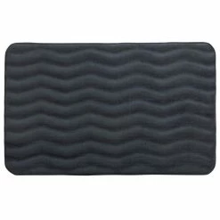Paris Prix boutique 25 Wenko Tapis De Salle De Bain Wave - Mémoire De Forme - Gris Foncé