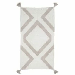 GUY LEVASSEUR Tapis De Bain En Coton Fantaisie écru à Pompons 60x120cm