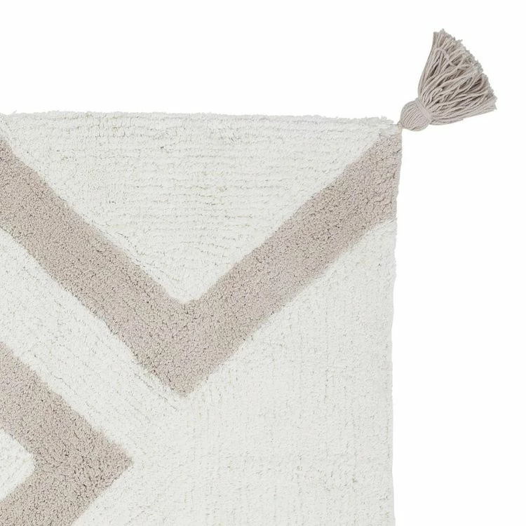 GUY LEVASSEUR Tapis De Bain En Coton Fantaisie écru à Pompons 60x120cm 3 GUY LEVASSEUR Tapis De Bain En Coton Fantaisie écru à Pompons 60x120cm – Image 3