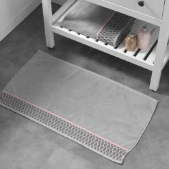 Paris Prix Tapis De Bain Imprimé Botanica 50x85cm Gris