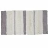 GUY LEVASSEUR Tapis De Bain En Coton Fantaisie Blanc Et Gris 60x120cm