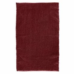 Instant D'O Tapis De Salle De Bain Rectangulaire Colorama - L. 80 X L. 50 Cm - Rose Foncé Teracotta