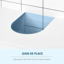 KLEANKIN Meuble Vasque - Meuble Sous-vasque - 2 Portes Rainurées Avec étagère - Poignées Alliage Aluminium - Dim. 60L X 30l X 60H Cm - MDF Blanc 11 KLEANKIN Meuble Vasque - Meuble Sous-vasque - 2 Portes Rainurées Avec étagère - Poignées Alliage Aluminium - Dim. 60L X 30l X 60H Cm - MDF Blanc -Paris Prix boutique B2CD 458
