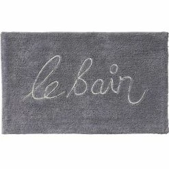 GUY LEVASSEUR Tapis De Bain En Coton Fantaisie Gris 50x80cm