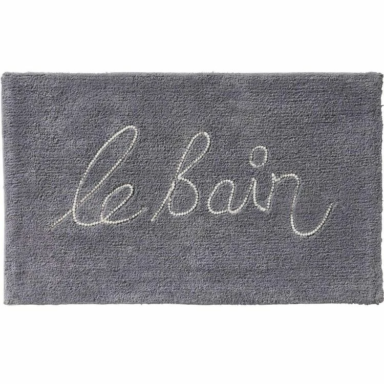 GUY LEVASSEUR Tapis De Bain En Coton Fantaisie Gris 50x80cm 1 GUY LEVASSEUR Tapis De Bain En Coton Fantaisie Gris 50x80cm