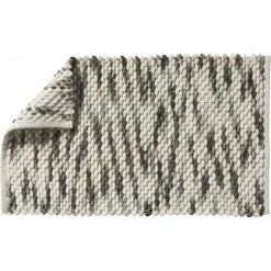 GUY LEVASSEUR Tapis De Bain En Polycoton Fantaisie Gris Et Blanc 50x80cm