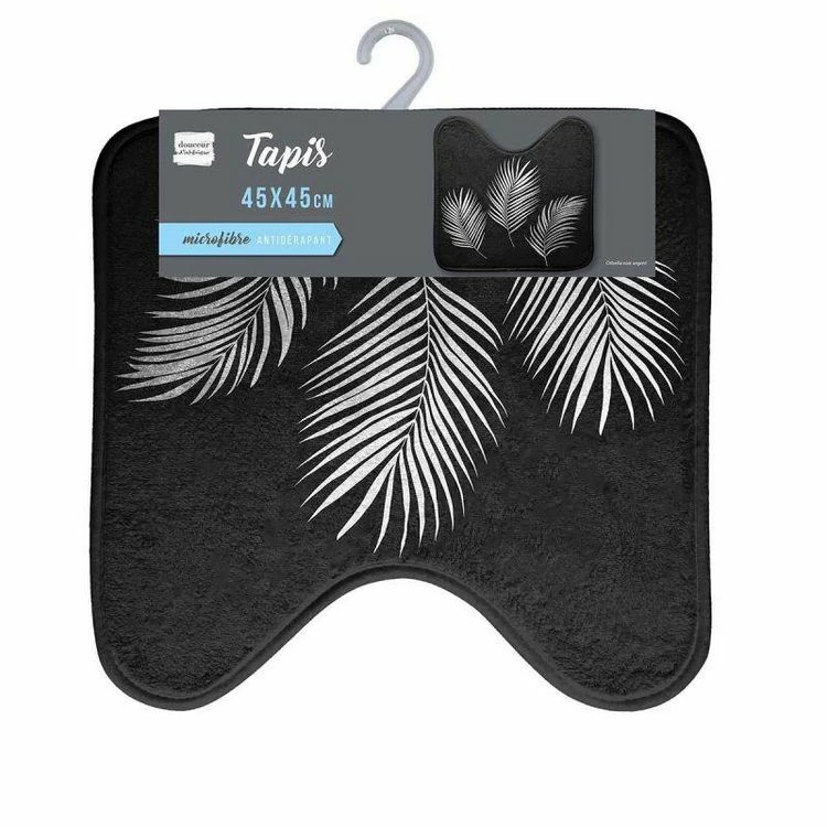 Paris Prix Tapis Contour WC Imprimé Orbella 45x45cm Noir & Argent 3 Paris Prix Tapis Contour WC Imprimé Orbella 45x45cm Noir & Argent – Image 3