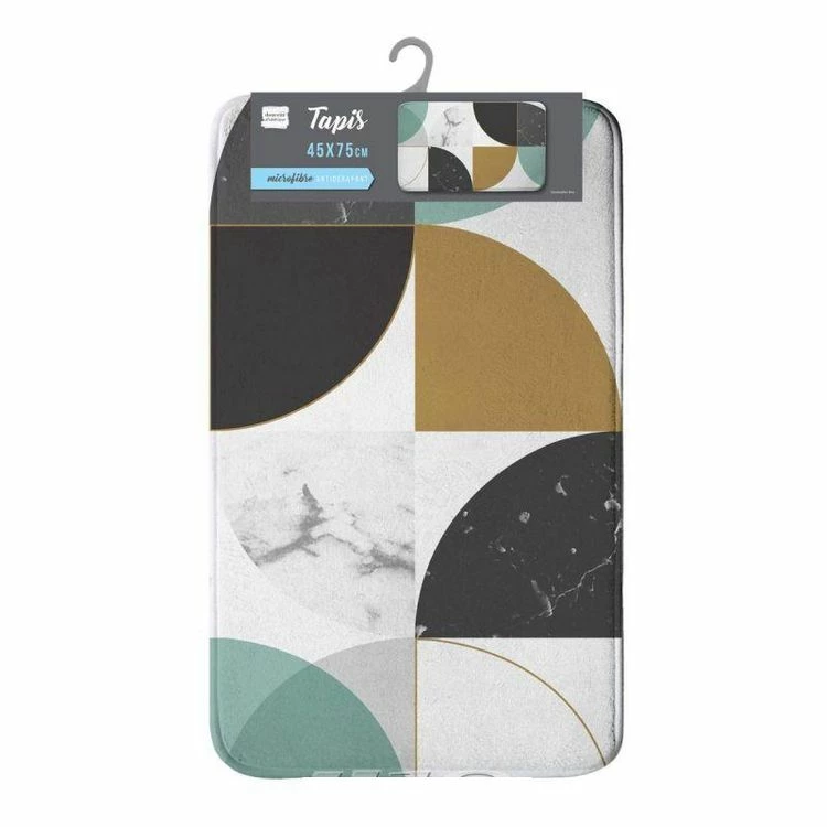 Paris Prix Tapis De Salle De Bain Geomarbre 45x75cm Bleu 2 Paris Prix Tapis De Salle De Bain Geomarbre 45x75cm Bleu – Image 2