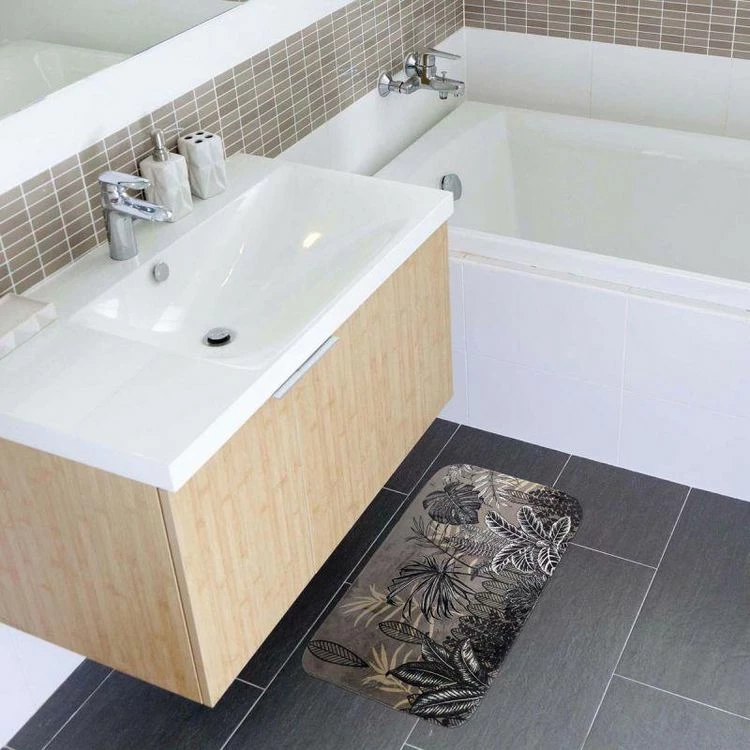 Paris Prix Tapis De Bain Imprimé Tikal 45x75cm Gris 3 Paris Prix Tapis De Bain Imprimé Tikal 45x75cm Gris – Image 3