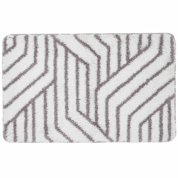 GUY LEVASSEUR Tapis De Bain En Polyester Fantaisie Blanc 50x80cm 1 GUY LEVASSEUR Tapis De Bain En Polyester Fantaisie Blanc 50x80cm