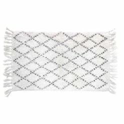 Paris Prix Tapis De Bain Ă Franges Latika 50x80cm Blanc