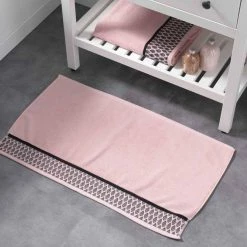 Paris Prix Tapis De Bain Imprimé Botanica 50x85cm Rose