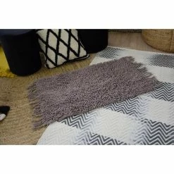GUY LEVASSEUR Tapis De Bain En Coton Uni à Franges 50x70cm -Paris Prix boutique B2CD 4759