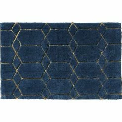 GUY LEVASSEUR Tapis De Bain En Coton Fantaisie Bleu 50x80cm