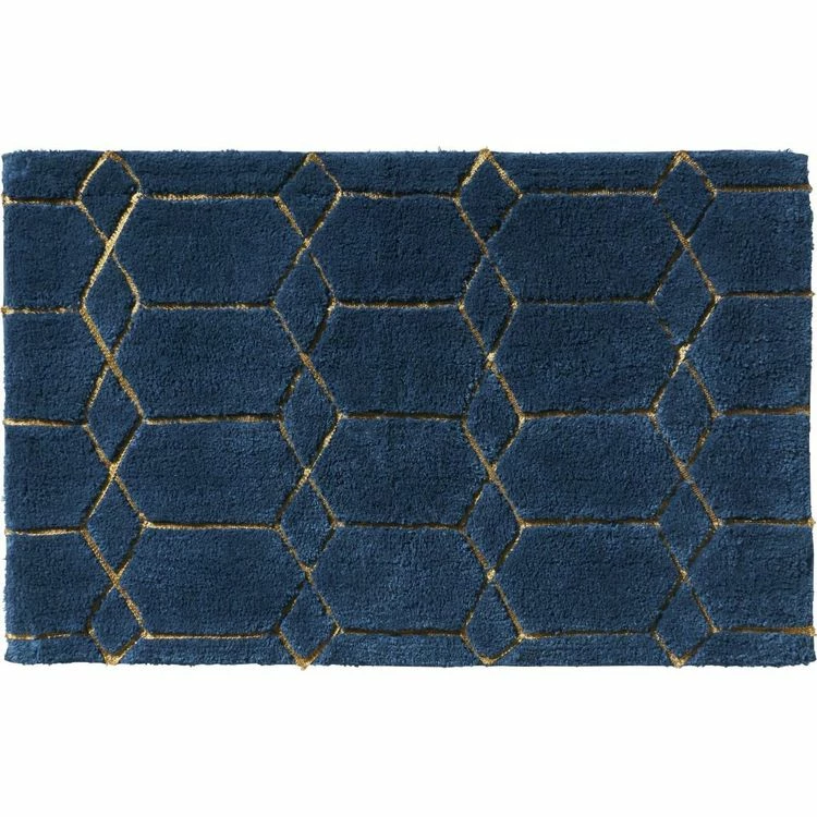 GUY LEVASSEUR Tapis De Bain En Coton Fantaisie Bleu 50x80cm 1 GUY LEVASSEUR Tapis De Bain En Coton Fantaisie Bleu 50x80cm
