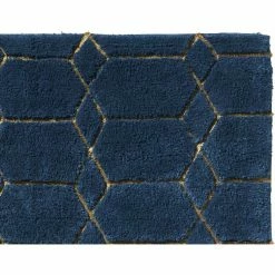 GUY LEVASSEUR Tapis De Bain En Coton Fantaisie Bleu 50x80cm 6 GUY LEVASSEUR Tapis De Bain En Coton Fantaisie Bleu 50x80cm -Paris Prix boutique B2CD 4774