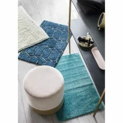GUY LEVASSEUR Tapis De Bain En Coton Fantaisie Bleu 50x80cm 7 GUY LEVASSEUR Tapis De Bain En Coton Fantaisie Bleu 50x80cm -Paris Prix boutique B2CD 4775