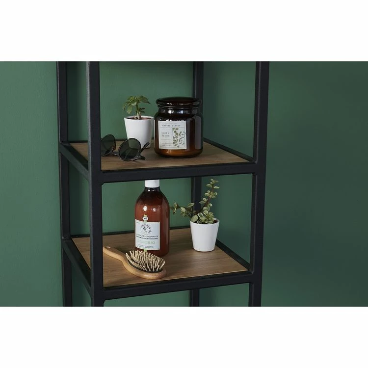 HELLIN Colonne De Salle De Bain En Chêne 3 Tablettes Et 2 Tiroirs - BRIGHTON 5 HELLIN Colonne De Salle De Bain En Chêne 3 Tablettes Et 2 Tiroirs - BRIGHTON – Image 5