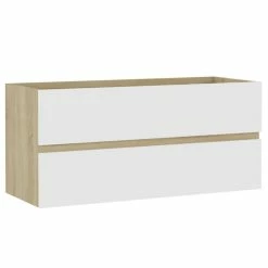 VIDAXL Armoire D'evier Et Lavabo Integre Blanc/chene Sonoma Agglomere 8 VIDAXL Armoire D'evier Et Lavabo Integre Blanc/chene Sonoma Agglomere -Paris Prix boutique B2CD 494