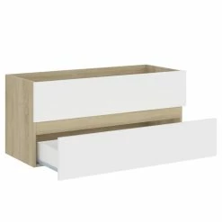 VIDAXL Armoire D'evier Et Lavabo Integre Blanc/chene Sonoma Agglomere 10 VIDAXL Armoire D'evier Et Lavabo Integre Blanc/chene Sonoma Agglomere -Paris Prix boutique B2CD 496