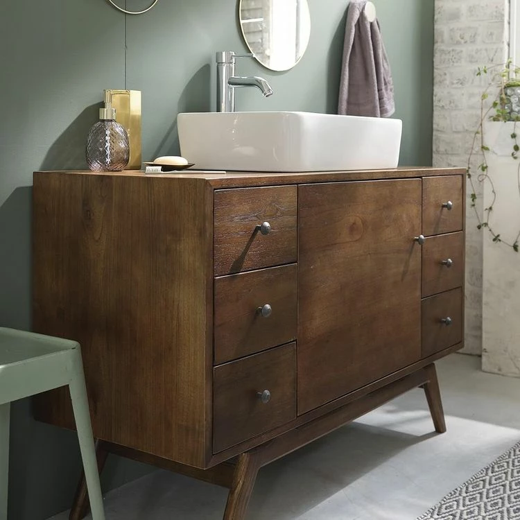 BOIS DESSUS BOIS DESSOUS Meuble Sous Vasque En Mindi Massif 100 Cm 4 BOIS DESSUS BOIS DESSOUS Meuble Sous Vasque En Mindi Massif 100 Cm – Image 4