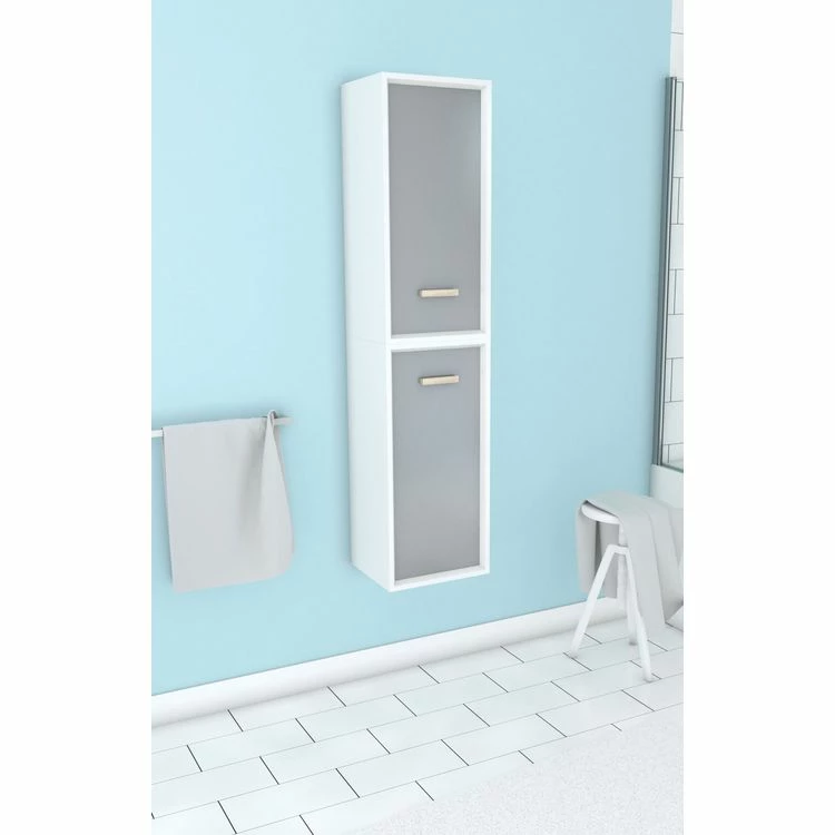 Aurlane COLONNE DE SALLE DE BAIN SCANDINAVE BLANC A SUSPENDRE - H150xP25xL35cm - NORDIK ASKA 1 Aurlane COLONNE DE SALLE DE BAIN SCANDINAVE BLANC A SUSPENDRE - H150xP25xL35cm - NORDIK ASKA