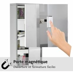 HOMCOM Armoire à Pharmacie 3 étagères 4 Niveaux 30L X 12l X 60H Cm Porte Verre Trempé Symbole Croix Acier Inoxydable Brossé 10 HOMCOM Armoire à Pharmacie 3 étagères 4 Niveaux 30L X 12l X 60H Cm Porte Verre Trempé Symbole Croix Acier Inoxydable Brossé -Paris Prix boutique B2CD 532