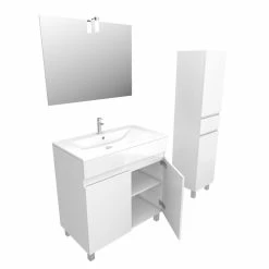 Aurlane Meuble De Salle De Bains Blanc 80cm Et Colonne - Vasque Céramique Blanche - Miroir Led 7 Aurlane Meuble De Salle De Bains Blanc 80cm Et Colonne - Vasque Céramique Blanche - Miroir Led -Paris Prix boutique B2CD 552
