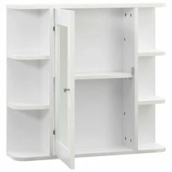 VIDAXL Armoire A Miroir De Salle De Bain Blanc 66x17x63 Cm MDF -Paris Prix boutique B2CD 557