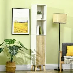 KLEANKIN Colonne De Salle De Bain Meuble De Rangement En MDF Blanc Et Effet Bois Avec 1 Porte Et 2 étagères 31 X 30 X 177 Cm 9 KLEANKIN Colonne De Salle De Bain Meuble De Rangement En MDF Blanc Et Effet Bois Avec 1 Porte Et 2 étagères 31 X 30 X 177 Cm -Paris Prix boutique B2CD 569