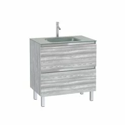 Aurlane Pack Meuble De Salle De Bain 80x50 Cm Chêne Gris-blanc - 2 Tiroirs - Vasque En Verre Argent 7 Aurlane Pack Meuble De Salle De Bain 80x50 Cm Chêne Gris-blanc - 2 Tiroirs - Vasque En Verre Argent -Paris Prix boutique B2CD 580