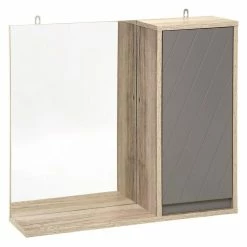 ATMOSPHERA Armoire De Toilette Design Elda - L. 57 X H. 49 Cm - Gris