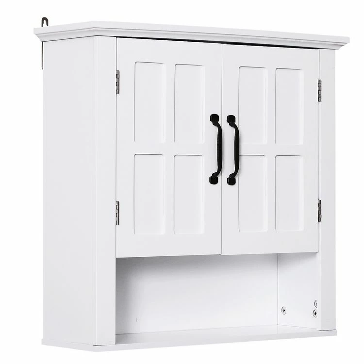 HOMCOM Armoire Haute Murale De Salle De Bain Ou WC Placard 2 Portes 2 étagères Niche Dim. 60L X 20l X 58H Cm MDF Panneaux Particules Blanc 1 HOMCOM Armoire Haute Murale De Salle De Bain Ou WC Placard 2 Portes 2 étagères Niche Dim. 60L X 20l X 58H Cm MDF Panneaux Particules Blanc