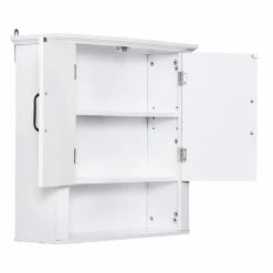 HOMCOM Armoire Haute Murale De Salle De Bain Ou WC Placard 2 Portes 2 étagères Niche Dim. 60L X 20l X 58H Cm MDF Panneaux Particules Blanc 9 HOMCOM Armoire Haute Murale De Salle De Bain Ou WC Placard 2 Portes 2 étagères Niche Dim. 60L X 20l X 58H Cm MDF Panneaux Particules Blanc -Paris Prix boutique B2CD 631