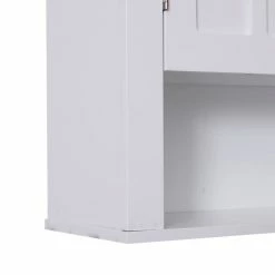 HOMCOM Armoire Haute Murale De Salle De Bain Ou WC Placard 2 Portes 2 étagères Niche Dim. 60L X 20l X 58H Cm MDF Panneaux Particules Blanc 11 HOMCOM Armoire Haute Murale De Salle De Bain Ou WC Placard 2 Portes 2 étagères Niche Dim. 60L X 20l X 58H Cm MDF Panneaux Particules Blanc -Paris Prix boutique B2CD 633