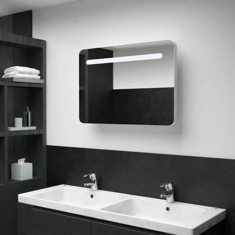 VIDAXL Armoire De Salle De Bain A Miroir LED 80x9,5x55 Cm 1 VIDAXL Armoire De Salle De Bain A Miroir LED 80x9,5x55 Cm