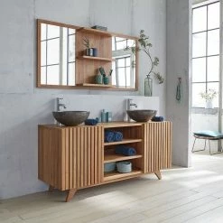 BOIS DESSUS BOIS DESSOUS Meuble Double Vasque En Teck Massif 160 Cm