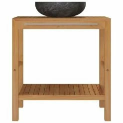 VIDAXL Armoire De Toilette En Teck Solide Avec Lavabo En Marbre Noir 9 VIDAXL Armoire De Toilette En Teck Solide Avec Lavabo En Marbre Noir -Paris Prix boutique B2CD 69