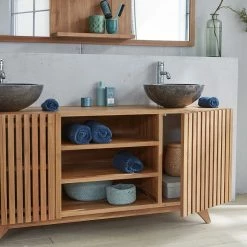 BOIS DESSUS BOIS DESSOUS Meuble Double Vasque En Teck Massif 160 Cm -Paris Prix boutique B2CD 690