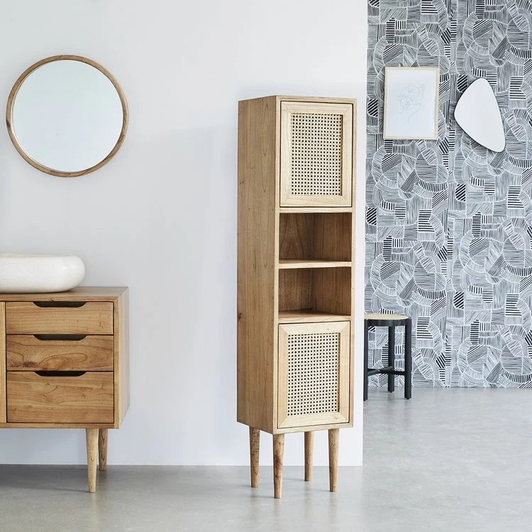 BOIS DESSUS BOIS DESSOUS Colonne De Salle De Bain En Mindi Massif Et Cannage 3 BOIS DESSUS BOIS DESSOUS Colonne De Salle De Bain En Mindi Massif Et Cannage – Image 3