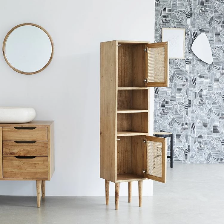 BOIS DESSUS BOIS DESSOUS Colonne De Salle De Bain En Mindi Massif Et Cannage 4 BOIS DESSUS BOIS DESSOUS Colonne De Salle De Bain En Mindi Massif Et Cannage – Image 4