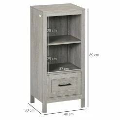 KLEANKIN Meuble Colonne Rangement Salle De Bain Dim. 40L X 30l X 89H Cm 2 étagères Tiroir Coulissant Aspect Bois Gris 8 KLEANKIN Meuble Colonne Rangement Salle De Bain Dim. 40L X 30l X 89H Cm 2 étagères Tiroir Coulissant Aspect Bois Gris -Paris Prix boutique B2CD 705