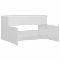 VIDAXL Armoire D'evier Avec Lavabo Integre Blanc Brillant Agglomere 10 VIDAXL Armoire D'evier Avec Lavabo Integre Blanc Brillant Agglomere -Paris Prix boutique B2CD 717