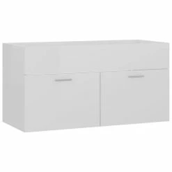 VIDAXL Armoire D'evier Avec Lavabo Integre Blanc Brillant Agglomere 11 VIDAXL Armoire D'evier Avec Lavabo Integre Blanc Brillant Agglomere -Paris Prix boutique B2CD 718