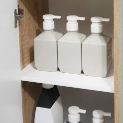 KLEANKIN Meuble Colonne Bas Salle De Bain Style Cosy Dim. 32L X 30l X 90H Cm Porte étagère Tiroir MDF Blanc Aspect Chêne Clair 11 KLEANKIN Meuble Colonne Bas Salle De Bain Style Cosy Dim. 32L X 30l X 90H Cm Porte étagère Tiroir MDF Blanc Aspect Chêne Clair -Paris Prix boutique B2CD 737